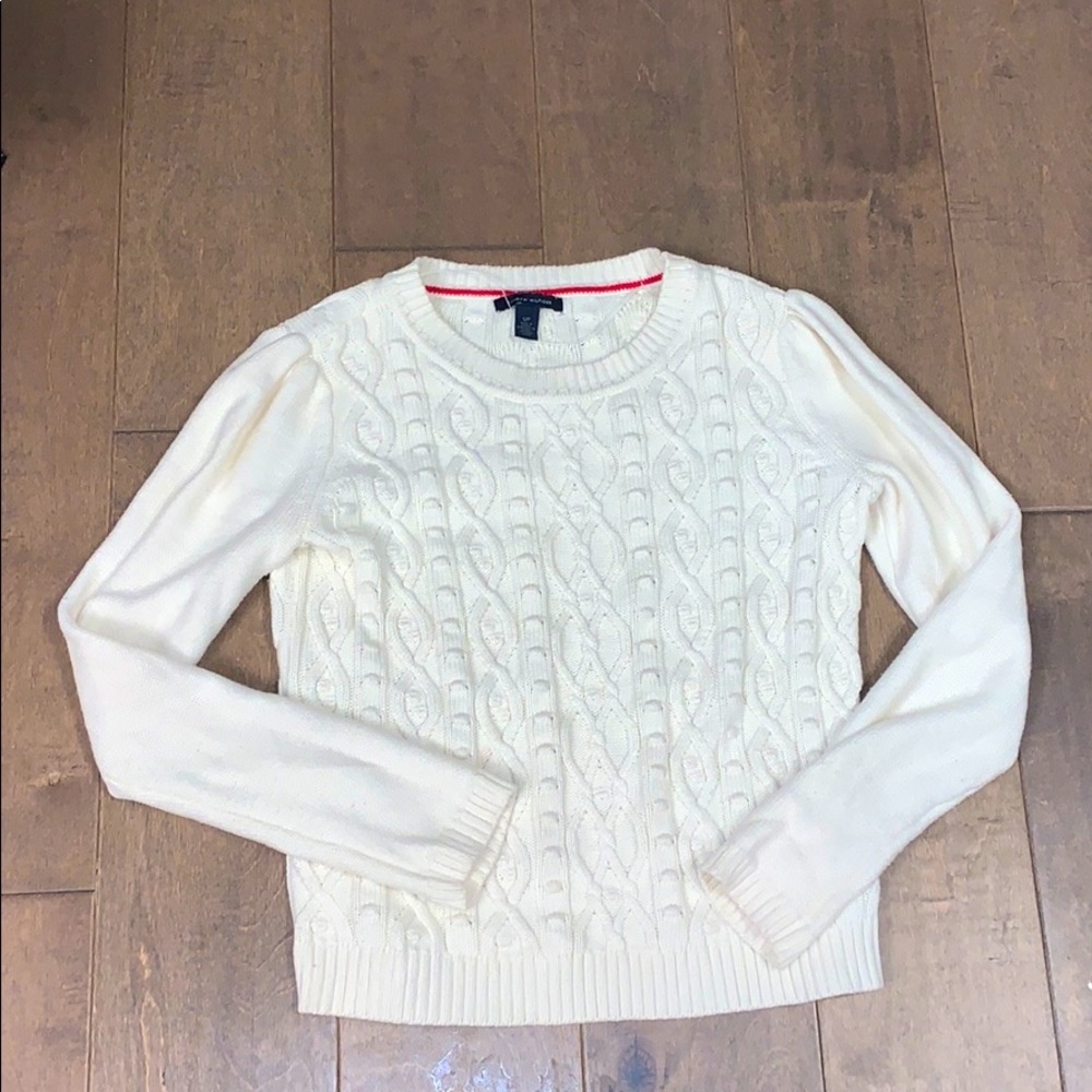 Tommy Hilfiger Cream Cable Knit Sweater